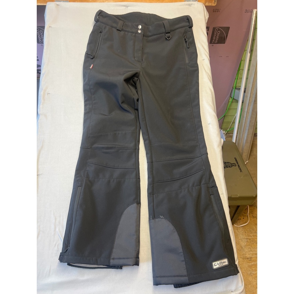 Killtec Technical Outdoor Black Snow Pants Women Size 12 Fleece Lined Ski Pants